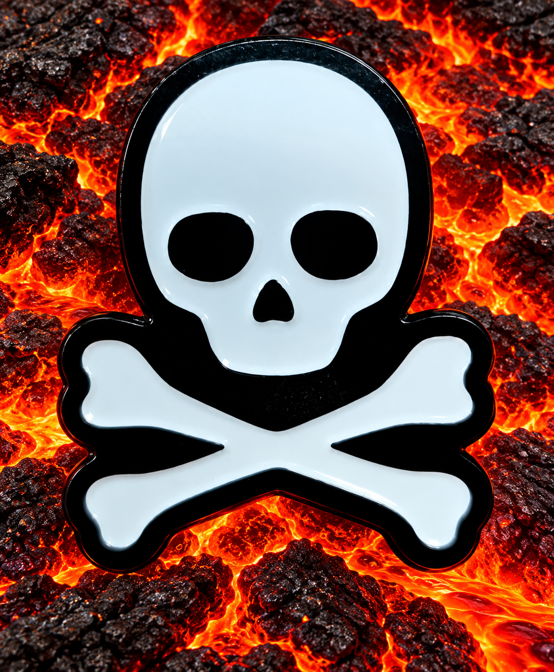 Skull and cross bones pin